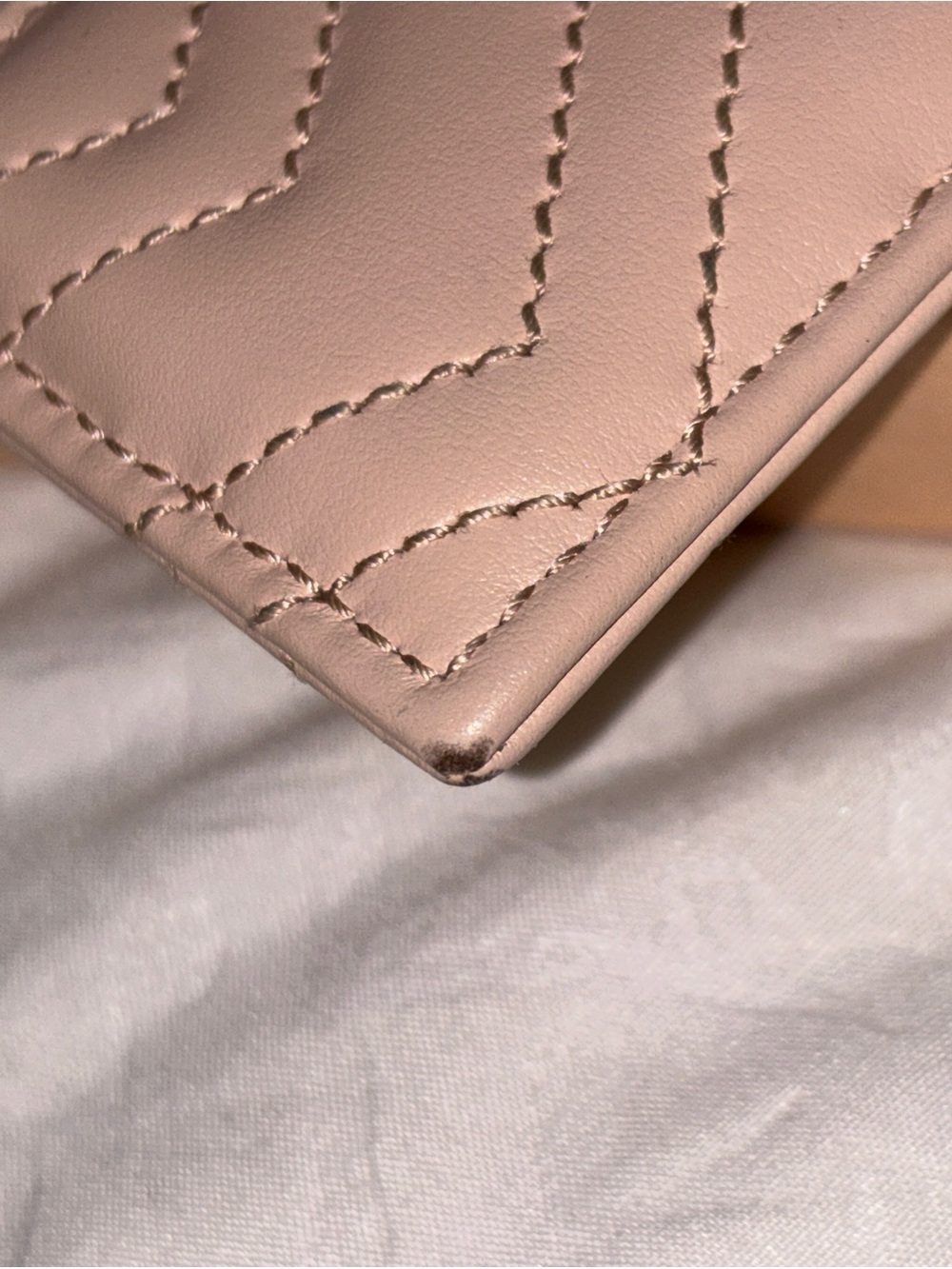 Pink Quilted Gucci Card Holder with Logo - Picture 3 of 8